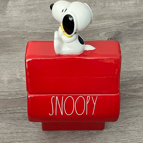 Rae Dunn Snoopy Red Ceramic cookie jar dog house - Picture 3 of 6